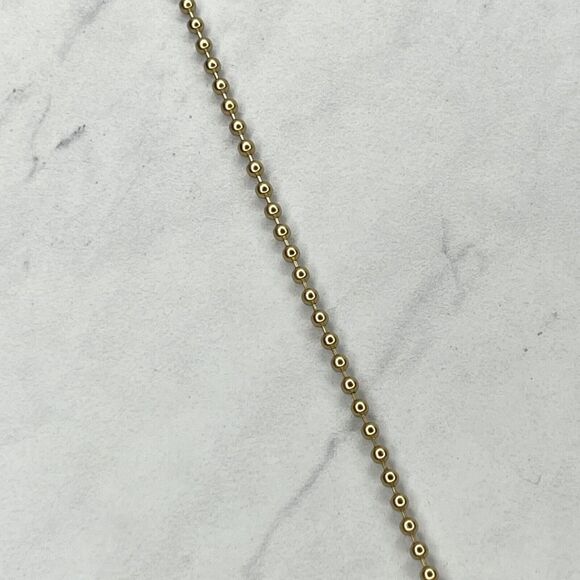 Chico's Gold Tone Ball Chain Tassel Shell Charm Necklace - Picture 8 of 10